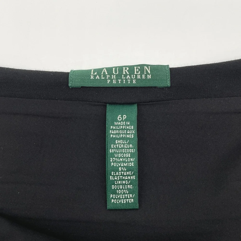 Ralph Lauren LRL Skirt Women 6P Black Tiered Stretch Flared Minimal Preppy Luxe - Picture 6 of 11